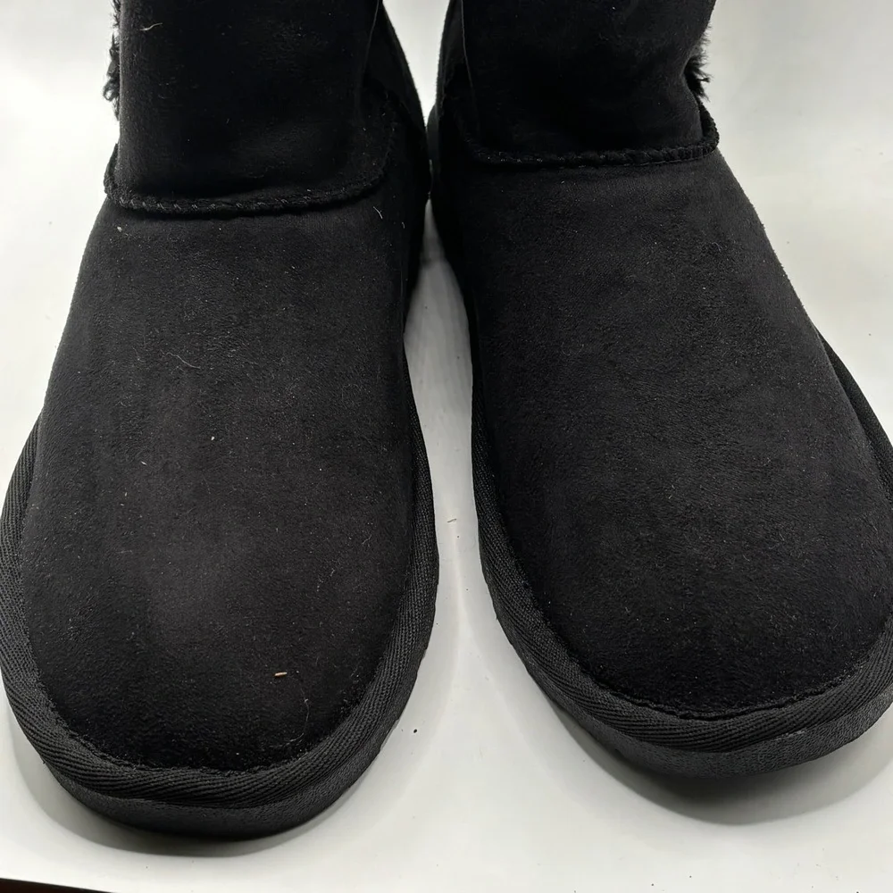 Joe Boxer Romy Womens 8 Black Faux Suede Fur Lined Toggle Mid Calf Winter Boots‎